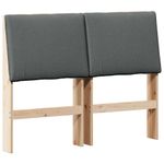 Casa si Gradina - Mobilier - Paturi si accesorii - Accesorii paturi - Tablie de pat tapitata Gri inchis 120 cm Lemn de pin masiv - Infinity.ro