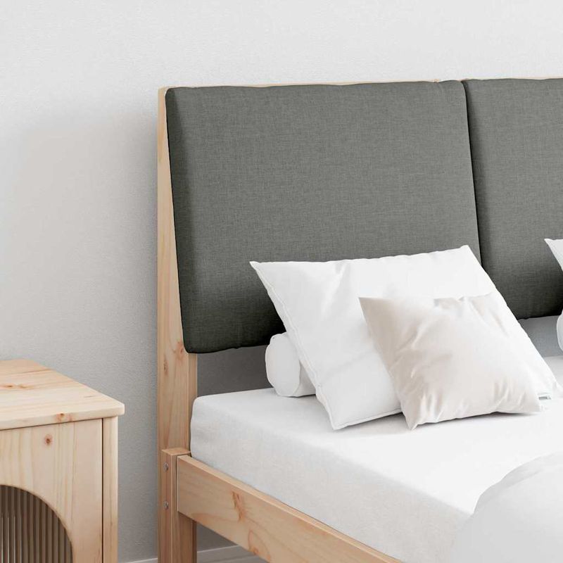 Casa si Gradina - Mobilier - Paturi si accesorii - Accesorii paturi - Tablie de pat tapitata Gri inchis 120 cm Lemn de pin masiv - Infinity.ro