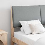 Casa si Gradina - Mobilier - Paturi si accesorii - Accesorii paturi - Tablie de pat tapitata Gri deschis 150 cm Lemn de pin masiv - Infinity.ro