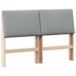 Casa si Gradina - Mobilier - Paturi si accesorii - Accesorii paturi - Tablie de pat tapitata Gri deschis 140 cm Lemn de pin masiv - Infinity.ro