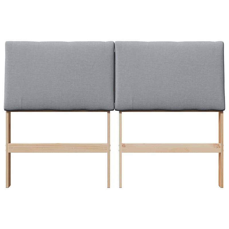 Casa si Gradina - Mobilier - Paturi si accesorii - Accesorii paturi - Tablie de pat tapitata Gri deschis 150 cm Lemn de pin masiv - Infinity.ro