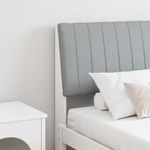 Casa si Gradina - Mobilier - Paturi si accesorii - Accesorii paturi - Tablie de pat tapitata Gri deschis 160 cm Lemn de pin masiv - Infinity.ro