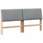 Casa si Gradina - Mobilier - Paturi si accesorii - Accesorii paturi - Tablie de pat tapitata Gri deschis 200 cm Lemn de pin masiv - Infinity.ro