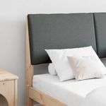 Casa si Gradina - Mobilier - Paturi si accesorii - Accesorii paturi - Tablie de pat tapitata Gri inchis 140 cm Lemn de pin masiv - Infinity.ro