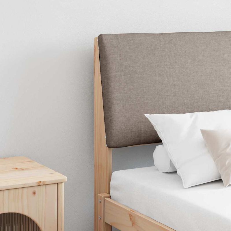 Casa si Gradina - Mobilier - Paturi si accesorii - Accesorii paturi - Tablie de pat tapitata Gri taupe 200 cm Lemn de pin masiv - Infinity.ro