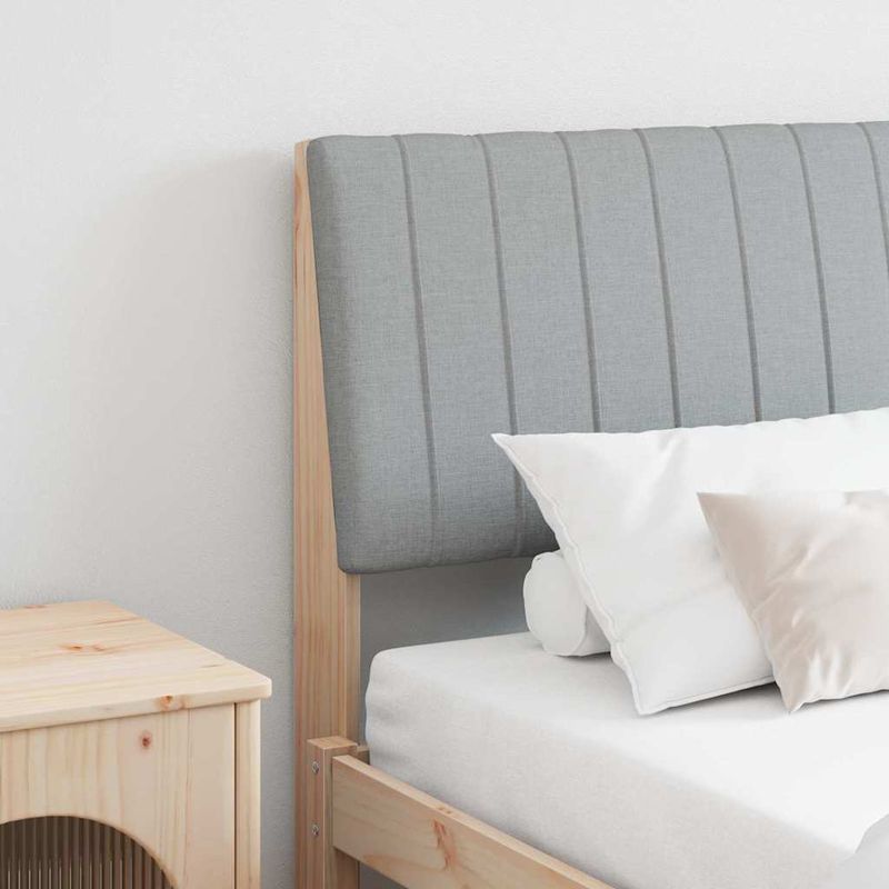 Casa si Gradina - Mobilier - Paturi si accesorii - Accesorii paturi - Tablie de pat tapitata Gri deschis 200 cm Lemn de pin masiv - Infinity.ro