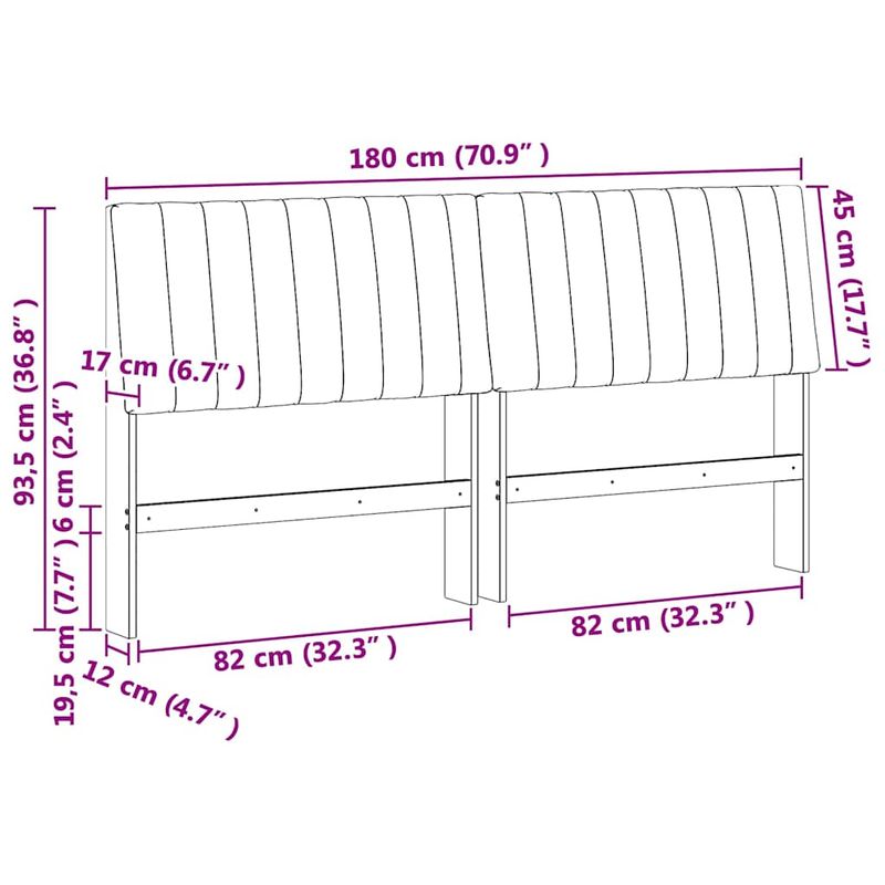 Casa si Gradina - Mobilier - Paturi si accesorii - Accesorii paturi - Tablie de pat tapitata Gri inchis 180 cm Lemn de pin masiv - Infinity.ro