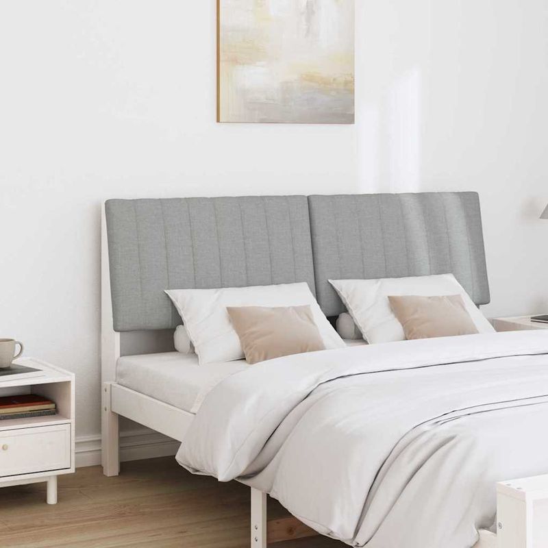 Casa si Gradina - Mobilier - Paturi si accesorii - Accesorii paturi - Tablie de pat tapitata Gri deschis 160 cm Lemn de pin masiv - Infinity.ro