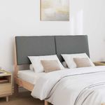 Casa si Gradina - Mobilier - Paturi si accesorii - Accesorii paturi - Tablie de pat tapitata Gri inchis 140 cm Lemn de pin masiv - Infinity.ro