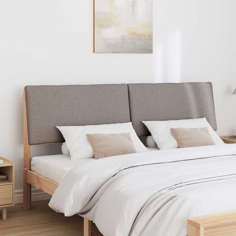 Casa si Gradina - Mobilier - Paturi si accesorii - Accesorii paturi - Tablie de pat tapitata Gri taupe 200 cm Lemn de pin masiv - Infinity.ro