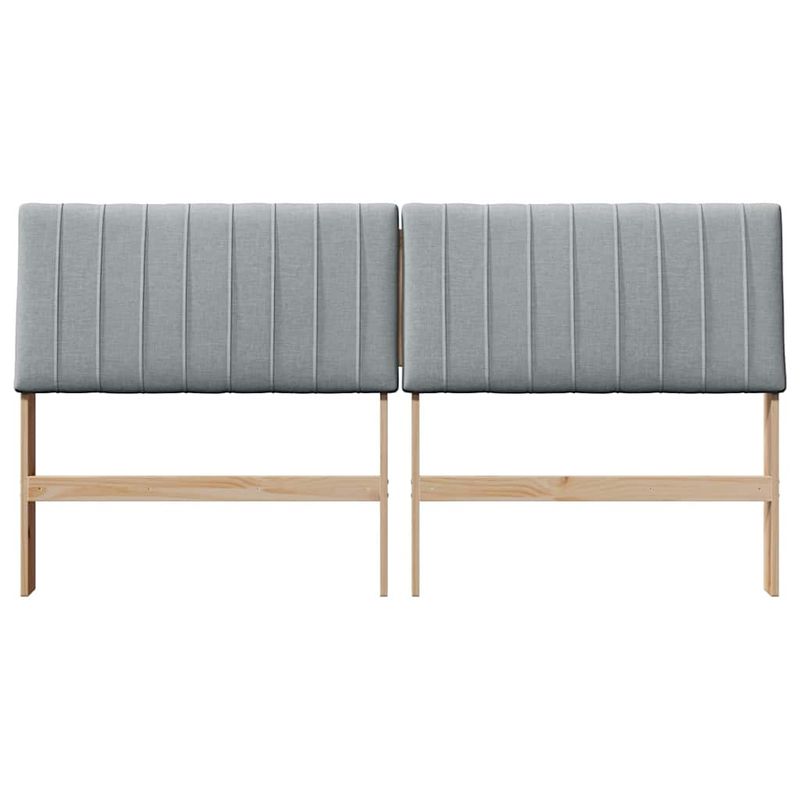 Casa si Gradina - Mobilier - Paturi si accesorii - Accesorii paturi - Tablie de pat tapitata Gri deschis 200 cm Lemn de pin masiv - Infinity.ro