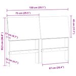 Casa si Gradina - Mobilier - Paturi si accesorii - Accesorii paturi - Tablie de pat tapitata Gri deschis 150 cm Lemn de pin masiv - Infinity.ro