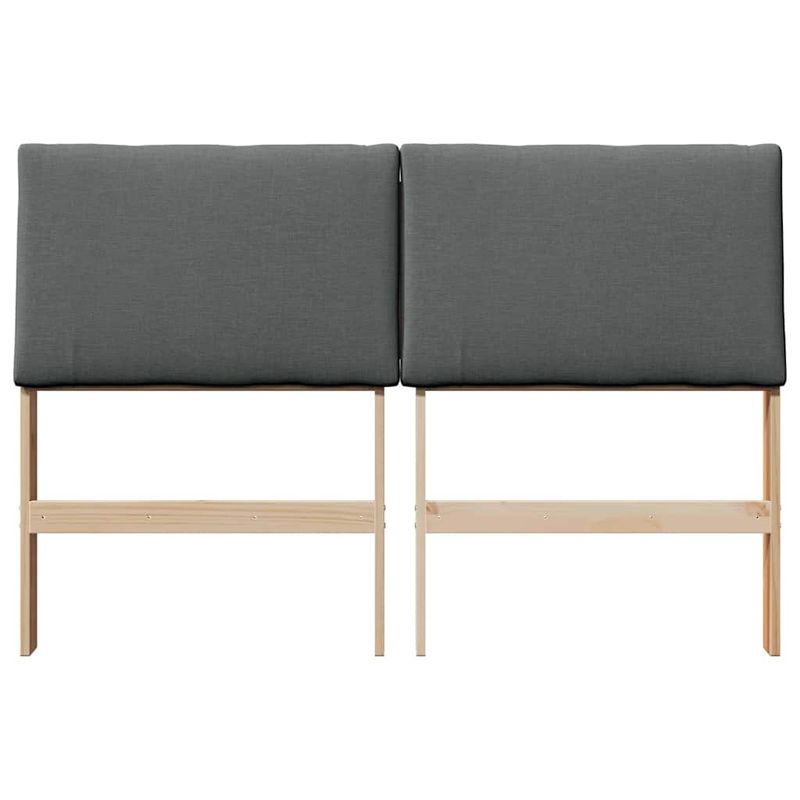 Casa si Gradina - Mobilier - Paturi si accesorii - Accesorii paturi - Tablie de pat tapitata Gri inchis 140 cm Lemn de pin masiv - Infinity.ro