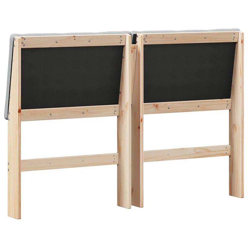 Casa si Gradina - Mobilier - Paturi si accesorii - Accesorii paturi - Tablie de pat tapitata Gri deschis 140 cm Lemn de pin masiv - Infinity.ro