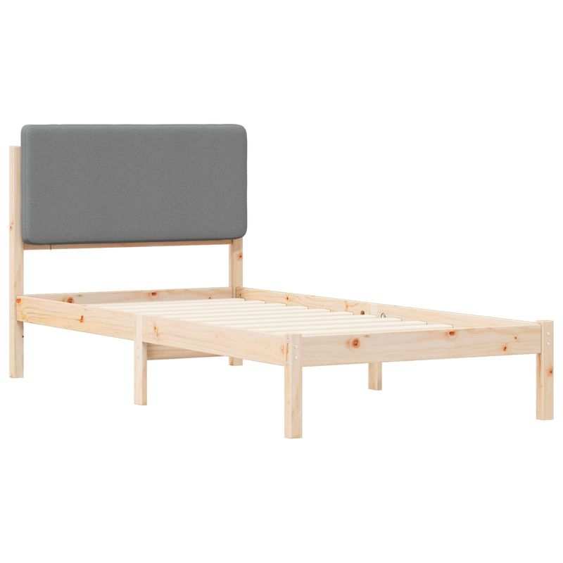 Casa si Gradina - Mobilier - Paturi si accesorii - Paturi - Cadru de pat cu tablie tapitata Gri deschis 75 x 190 cm - Infinity.ro
