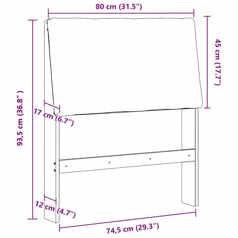 Casa si Gradina - Mobilier - Paturi si accesorii - Accesorii paturi - Tablie de pat tapitata Gri taupe 80 cm Lemn de pin masiv - Infinity.ro