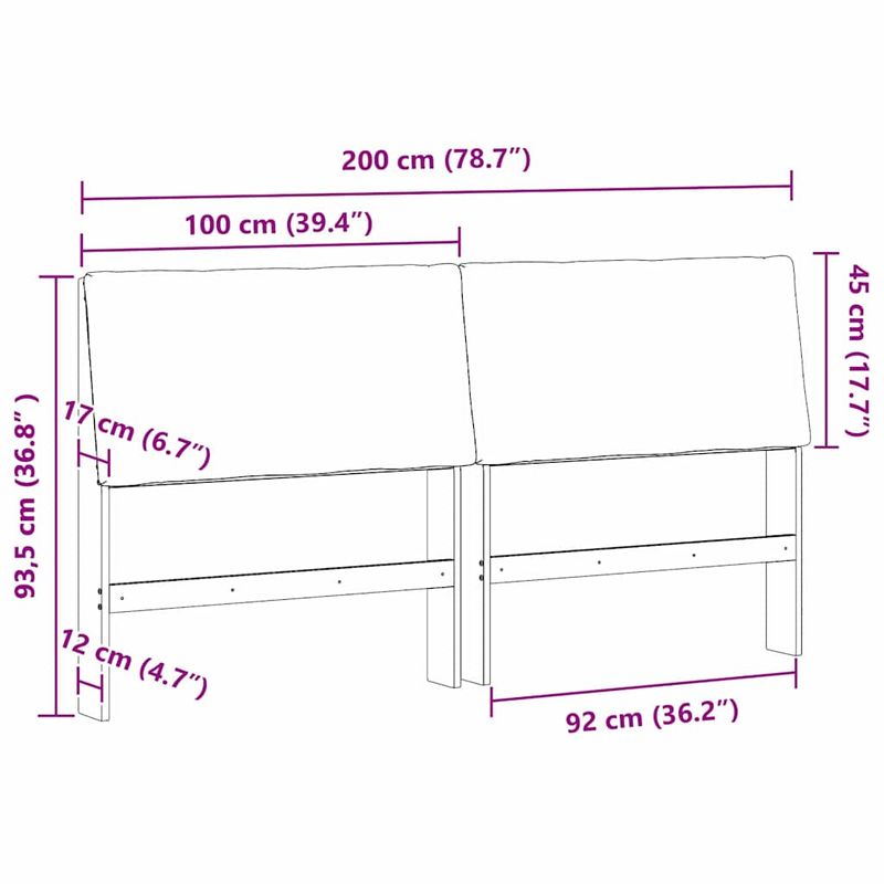 Casa si Gradina - Mobilier - Paturi si accesorii - Accesorii paturi - Tablie de pat tapitata Gri taupe 200 cm Lemn de pin masiv - Infinity.ro