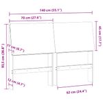 Casa si Gradina - Mobilier - Paturi si accesorii - Accesorii paturi - Tablie de pat tapitata Gri inchis 140 cm Lemn de pin masiv - Infinity.ro