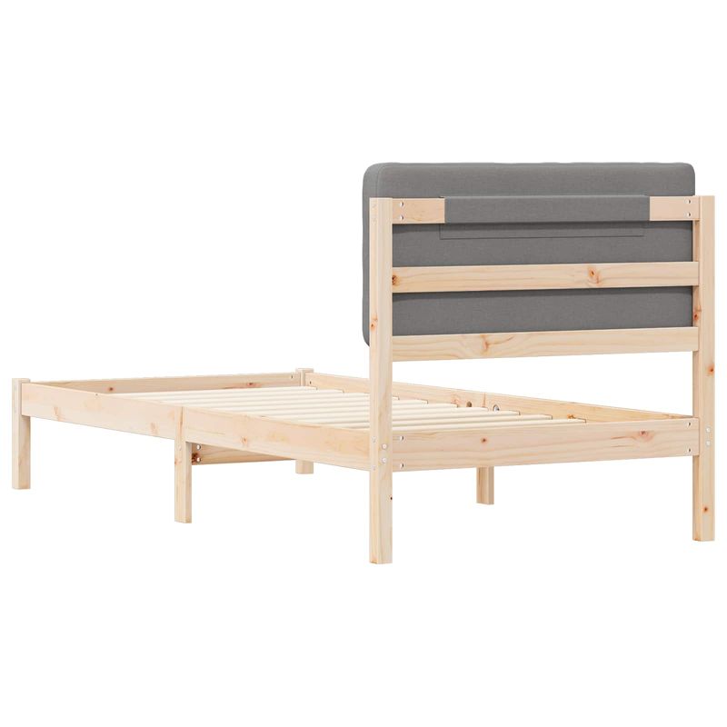 Casa si Gradina - Mobilier - Paturi si accesorii - Paturi - Cadru de pat cu tablie tapitata Gri deschis 75 x 190 cm - Infinity.ro