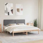 Casa si Gradina - Mobilier - Paturi si accesorii - Paturi - Cadru de pat cu tablie tapitata Gri inchis 180 x 200 cm - Infinity.ro