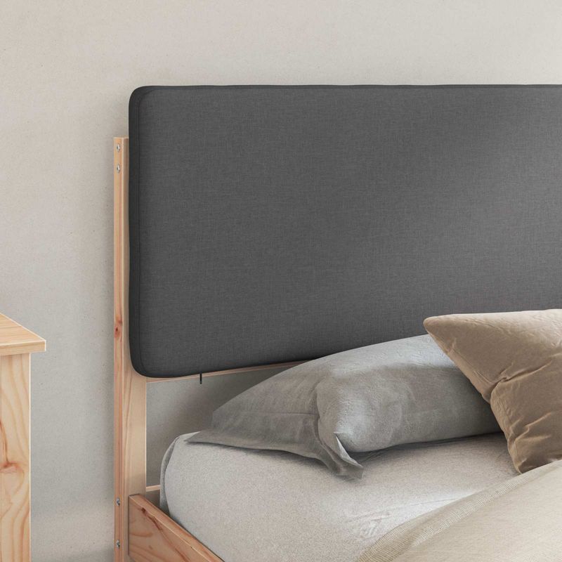 Casa si Gradina - Mobilier - Paturi si accesorii - Paturi - Cadru de pat cu tablie tapitata Gri inchis 180 x 200 cm - Infinity.ro