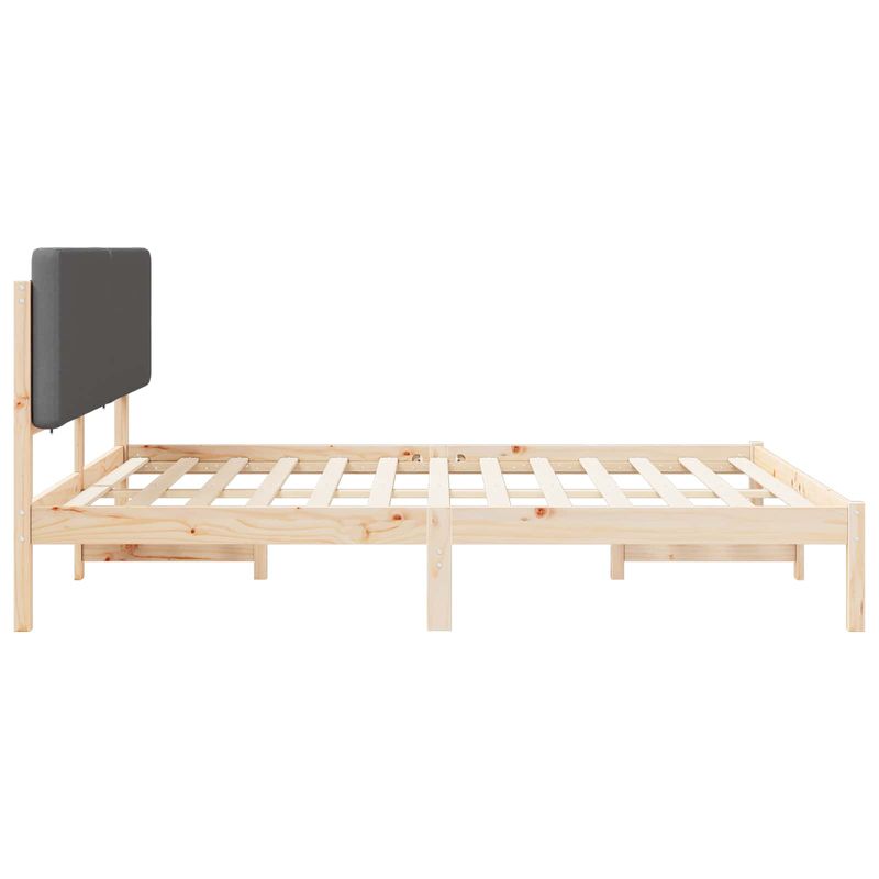 Casa si Gradina - Mobilier - Paturi si accesorii - Paturi - Cadru de pat cu tablie tapitata Gri inchis 180 x 200 cm - Infinity.ro