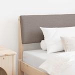 Casa si Gradina - Mobilier - Paturi si accesorii - Accesorii paturi - Tablie de pat tapitata Gri taupe 100 cm Lemn de pin masiv - Infinity.ro