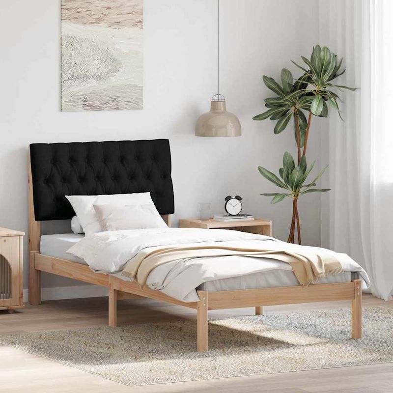 Casa si Gradina - Mobilier - Paturi si accesorii - Paturi - Cadru de pat cu tablie tapitata cu headboard Maro 90 x 200 cm - Infinity.ro