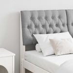 Casa si Gradina - Mobilier - Paturi si accesorii - Accesorii paturi - Tablie de pat tapitata Gri deschis 150 cm Lemn de pin masiv - Infinity.ro