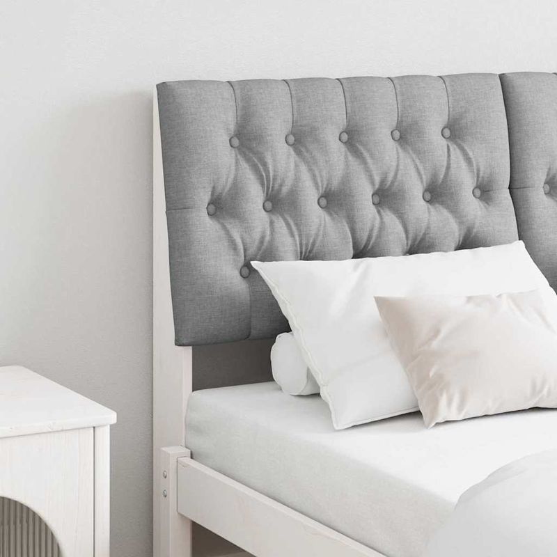 Casa si Gradina - Mobilier - Paturi si accesorii - Accesorii paturi - Tablie de pat tapitata Gri deschis 150 cm Lemn de pin masiv - Infinity.ro