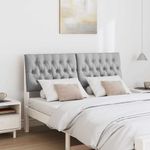 Casa si Gradina - Mobilier - Paturi si accesorii - Accesorii paturi - Tablie de pat tapitata Gri deschis 150 cm Lemn de pin masiv - Infinity.ro
