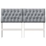 Casa si Gradina - Mobilier - Paturi si accesorii - Accesorii paturi - Tablie de pat tapitata Gri deschis 150 cm Lemn de pin masiv - Infinity.ro