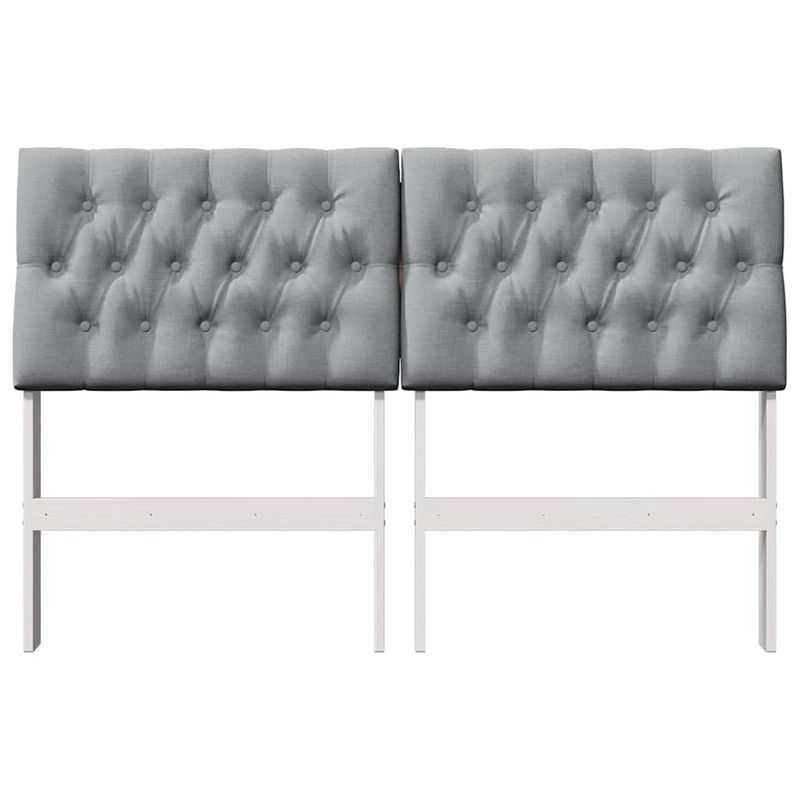 Casa si Gradina - Mobilier - Paturi si accesorii - Accesorii paturi - Tablie de pat tapitata Gri deschis 150 cm Lemn de pin masiv - Infinity.ro