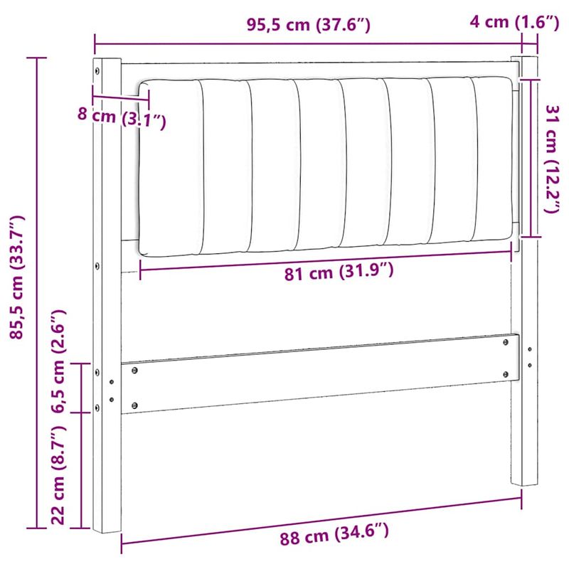 Casa si Gradina - Mobilier - Paturi si accesorii - Accesorii paturi - Tablie de pat tapitata cu Tablie de pat Maro 90 cm Lemn de pin masiv - Infinity.ro
