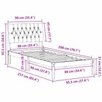 Casa si Gradina - Mobilier - Paturi si accesorii - Paturi - Cadru de pat cu tablie tapitata cu headboard Maro 90 x 200 cm - Infinity.ro