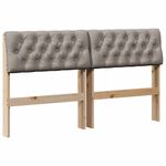 Casa si Gradina - Mobilier - Paturi si accesorii - Accesorii paturi - Tablie de pat tapitata Gri taupe 140 cm Lemn de pin masiv - Infinity.ro