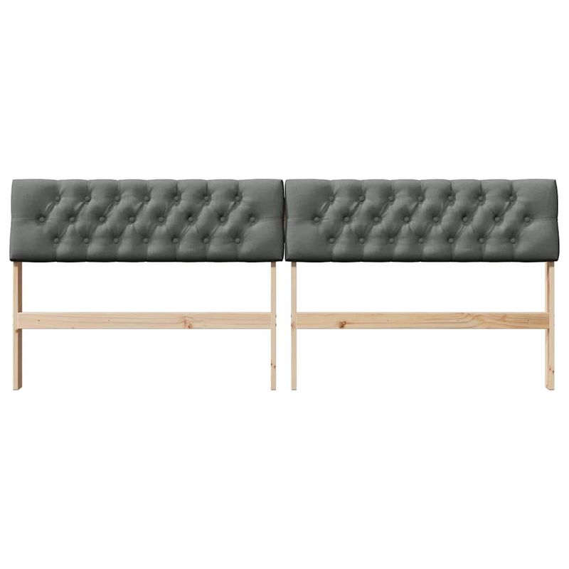 Casa si Gradina - Mobilier - Paturi si accesorii - Accesorii paturi - Tablie de pat tapitata Gri inchis 200 cm Lemn de pin masiv - Infinity.ro