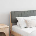 Casa si Gradina - Mobilier - Paturi si accesorii - Accesorii paturi - Tablie de pat tapitata Gri inchis 150 cm Lemn de pin masiv - Infinity.ro