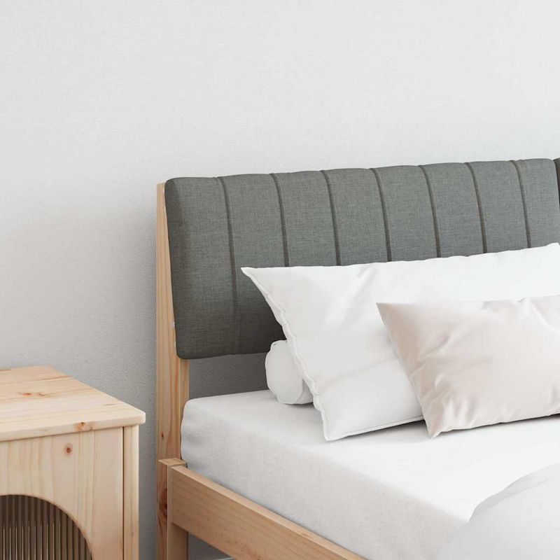 Casa si Gradina - Mobilier - Paturi si accesorii - Accesorii paturi - Tablie de pat tapitata Gri inchis 150 cm Lemn de pin masiv - Infinity.ro