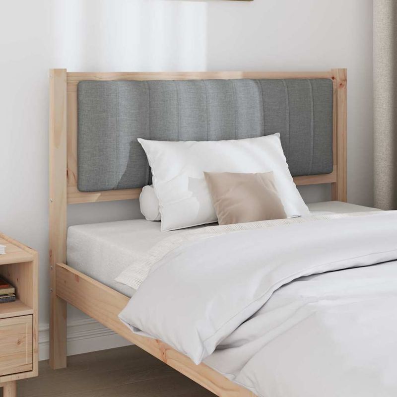 Casa si Gradina - Mobilier - Paturi si accesorii - Accesorii paturi - Tablie de pat tapitata Gri deschis 100 cm Lemn de pin masiv - Infinity.ro