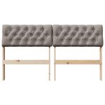 Casa si Gradina - Mobilier - Paturi si accesorii - Accesorii paturi - Tablie de pat tapitata Gri taupe 140 cm Lemn de pin masiv - Infinity.ro