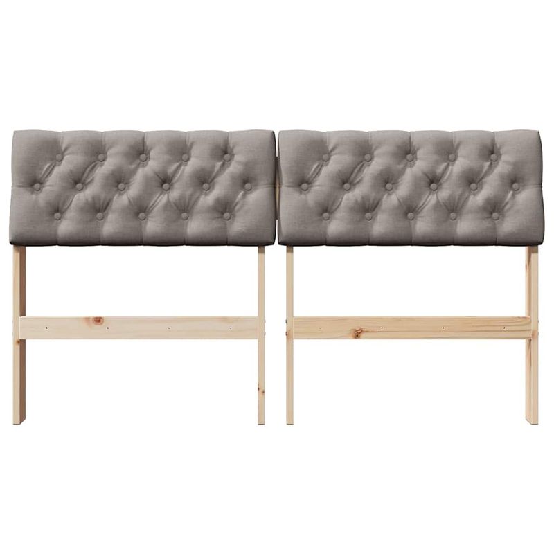 Casa si Gradina - Mobilier - Paturi si accesorii - Accesorii paturi - Tablie de pat tapitata Gri taupe 140 cm Lemn de pin masiv - Infinity.ro