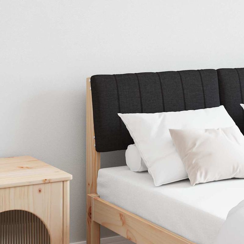 Casa si Gradina - Mobilier - Paturi si accesorii - Accesorii paturi - Tablie de pat tapitata Negru 120 cm Lemn de pin masiv - Infinity.ro