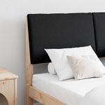Casa si Gradina - Mobilier - Paturi si accesorii - Accesorii paturi - Tablie de pat tapitata Negru 140 cm Lemn de pin masiv - Infinity.ro