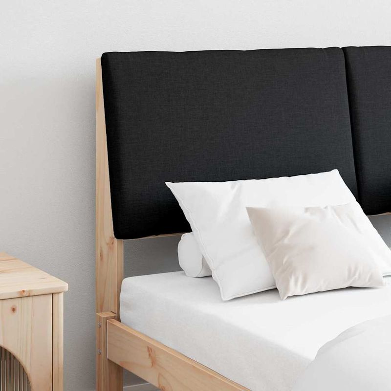 Casa si Gradina - Mobilier - Paturi si accesorii - Accesorii paturi - Tablie de pat tapitata Negru 140 cm Lemn de pin masiv - Infinity.ro