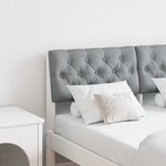 Casa si Gradina - Mobilier - Paturi si accesorii - Accesorii paturi - Tablie de pat tapitata Gri deschis 120 cm Lemn de pin masiv - Infinity.ro