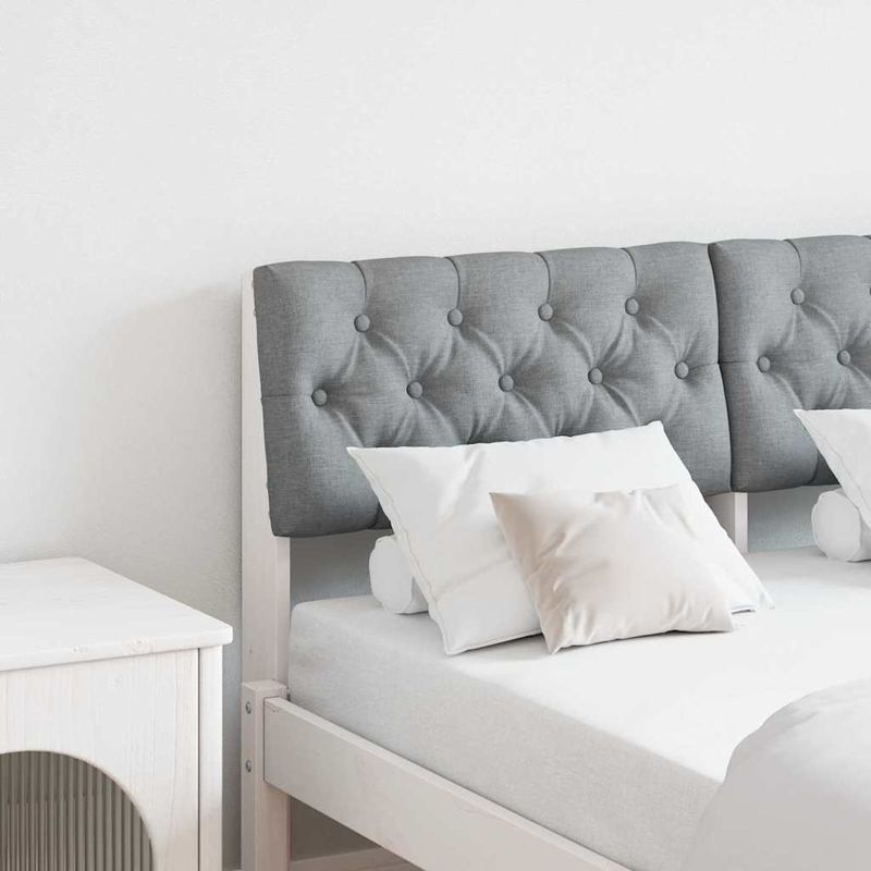 Casa si Gradina - Mobilier - Paturi si accesorii - Accesorii paturi - Tablie de pat tapitata Gri deschis 120 cm Lemn de pin masiv - Infinity.ro