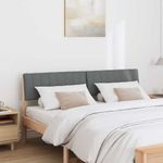 Casa si Gradina - Mobilier - Paturi si accesorii - Accesorii paturi - Tablie de pat tapitata Gri inchis 150 cm Lemn de pin masiv - Infinity.ro