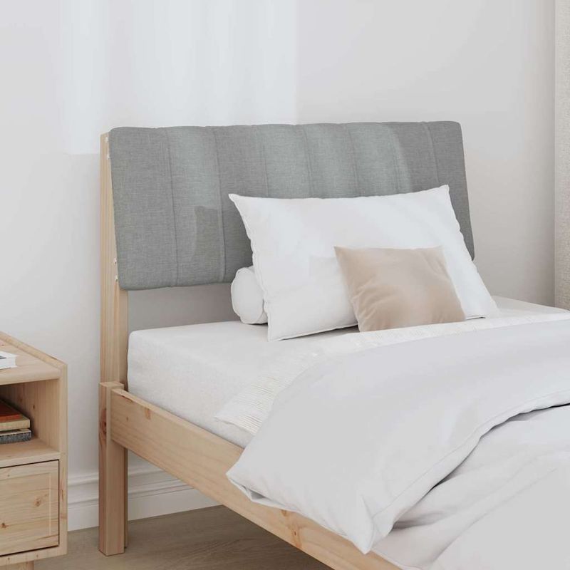 Casa si Gradina - Mobilier - Paturi si accesorii - Accesorii paturi - Tablie de pat tapitata Gri deschis 75 cm Lemn de pin masiv - Infinity.ro