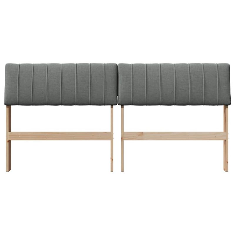 Casa si Gradina - Mobilier - Paturi si accesorii - Accesorii paturi - Tablie de pat tapitata Gri inchis 150 cm Lemn de pin masiv - Infinity.ro
